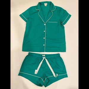 J.Crew Short Sleeve Cotton Poplin Pajama Set Sz. S